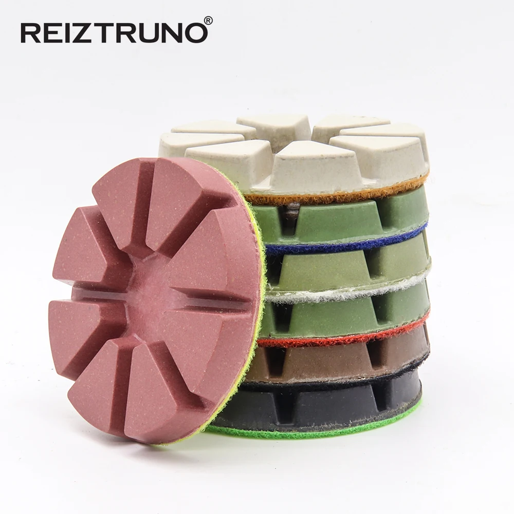3 Miếng 78Mm Nhựa Liên Kết Sàn Bê Tông Đĩa Mài Nhám Blcok 3 Inch Ướt Kim Cương Đánh Bóng Sàn Đĩa 10Mm Thinkess