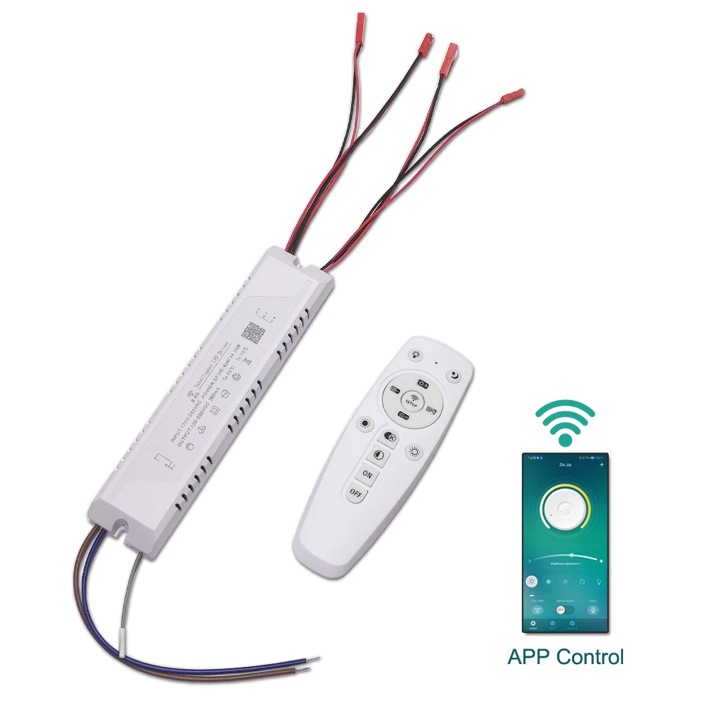 

Dimmable intelligent LED driver chandelier's transformer 2.4G remote&APP control power supply be used for dual colors LED ribbon