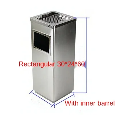 GY Stainless Steel round Trash Can Hotel Sanitation Lobby Vertical Outdoor Ashtray Hotel Elevator Entrance Outdoor