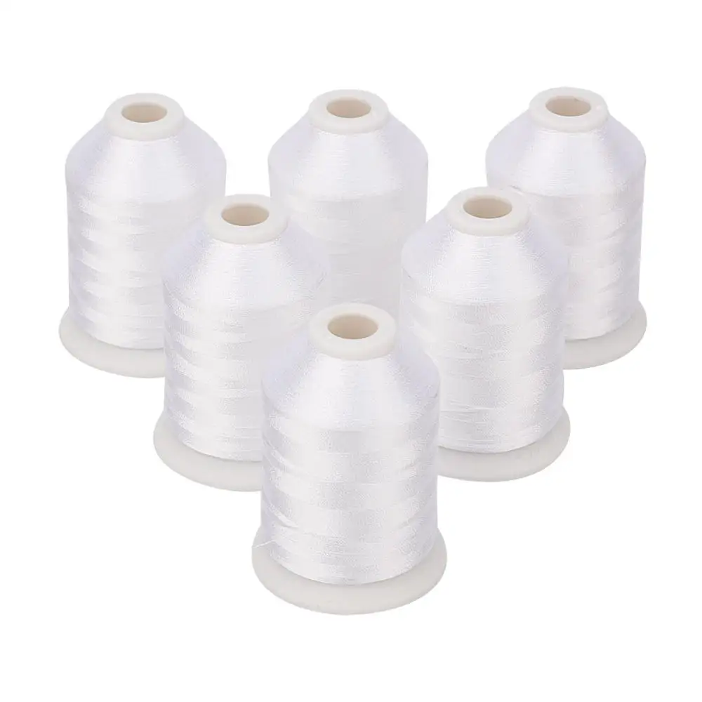 Simthread 1500 Meters Mini-King Spool 60WT Machine Embroidery Bobbin Fill Thread White Black for Sewing Embroidery Machines