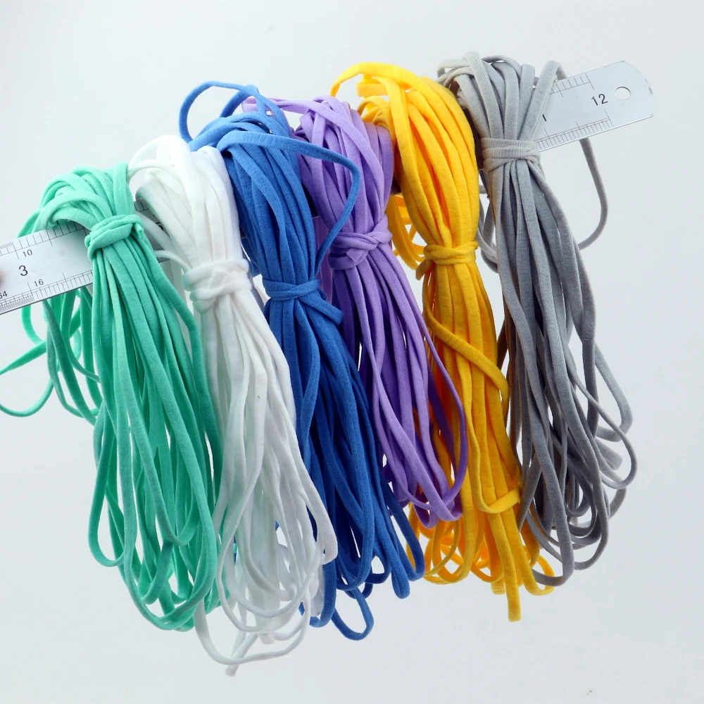 5mm 10 מטרים שטוח צבעוני מסכת אלסטי גומייה קלטת מחרוזת אוזן תליית חבל אלסטי כבל DIY מלאכות בגד תפירת אבזר