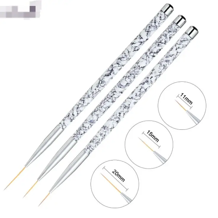 

monja nail brush Art Rhinestone Handle Stripes Lines Liner Drawing Brush UV Gel Pattern Design DIY Painting Pen Manicure Tool