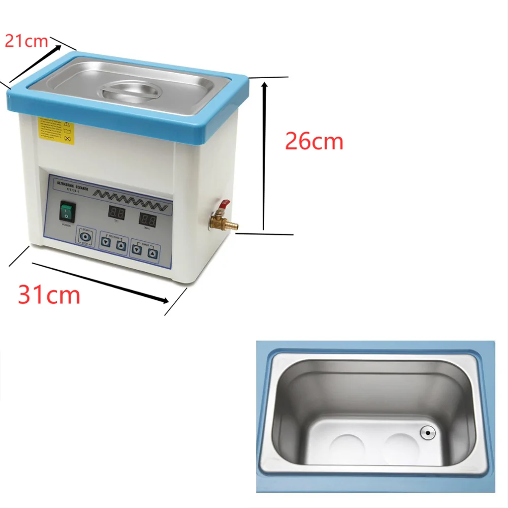 Industry Watch Jewelry Instrument Digital Dental Lab Medical Timer Liter Heated Ultrasonic Cleaner Tank 110V/220V