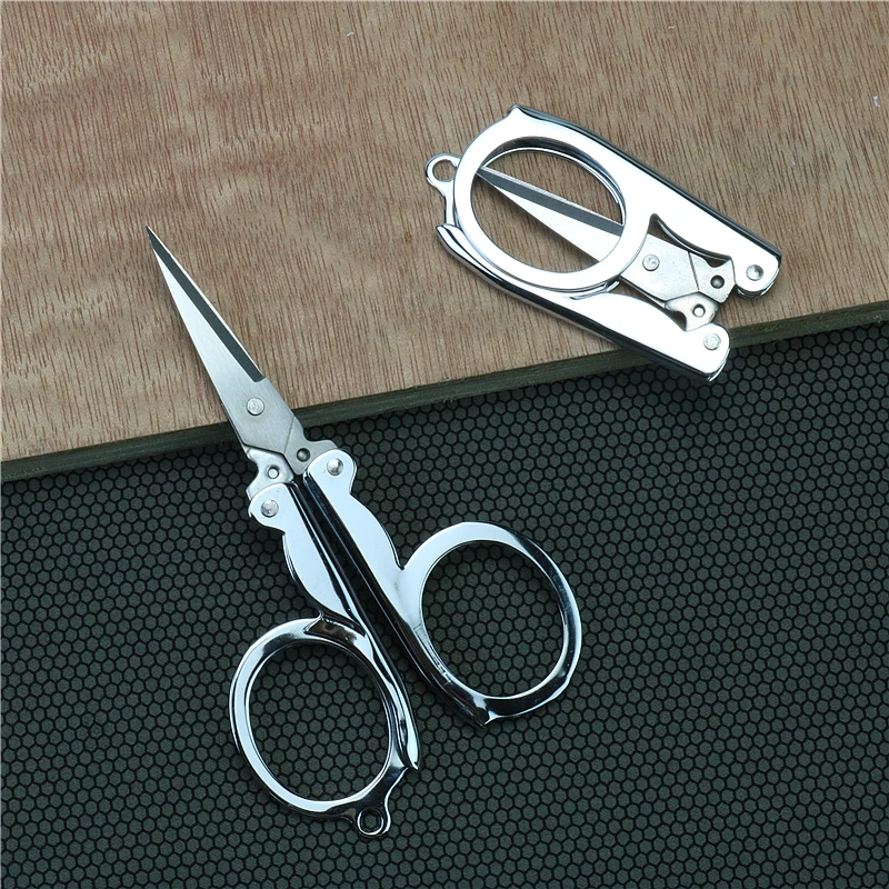 Folding stainless steel scissors portable mini travel scissors Sharp cut paper cut food