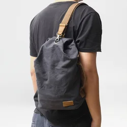 Tide bag simple personality new canvas chest bag men's fashion casual diagonal cross bucket bag outdoor shoulder men's