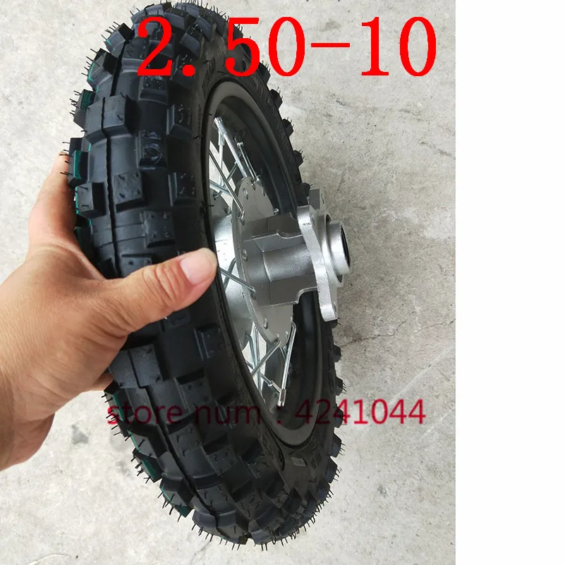 2.50-10 Rear Rims Tyres 10 inch Steel Wheel 28 Spoke  Drum Brake hub for CRF50 dirt pit bike motocross off road motorcycle