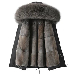 Real Mink Fur Jacket Men Parka Winter Coat 2023 New Thick Warm Short Natural Fur Man Overcoat Fashion Luxury Outwear Streetwear