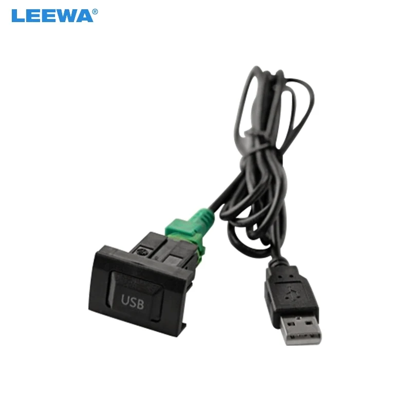 LEEWA 10set Car 2.0 USB Data Adapter Switch Button Cable wiring Harness For Universal Car Models USB Cable Audio Adapter #CA7195