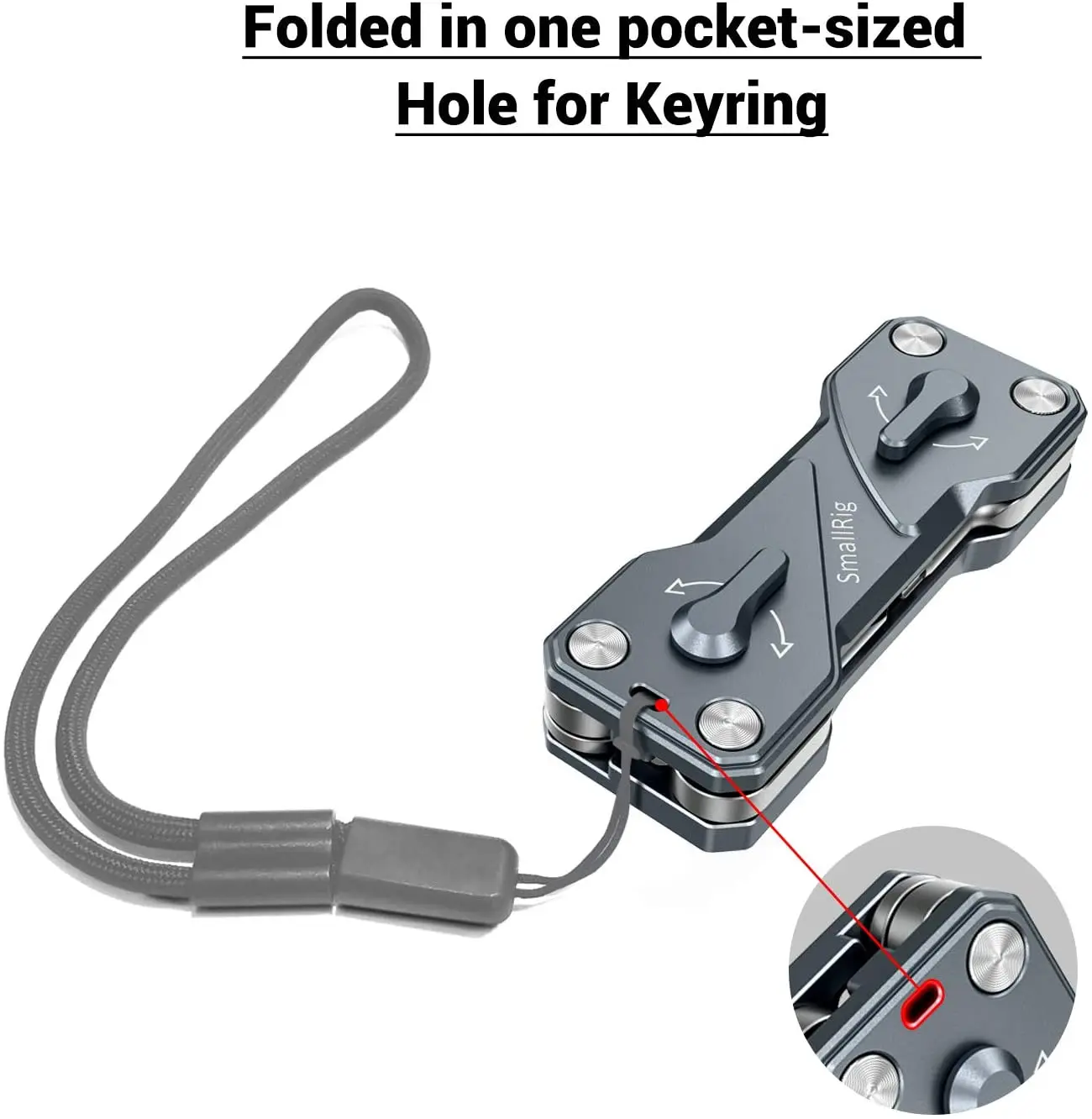 SmallRig Folding Screwdriver Kit Wrench Set Portable Hand Tool Set 4 Allen Wrenches 2.5, 3, 4, 3/16, 1 flat screwdriver 2495