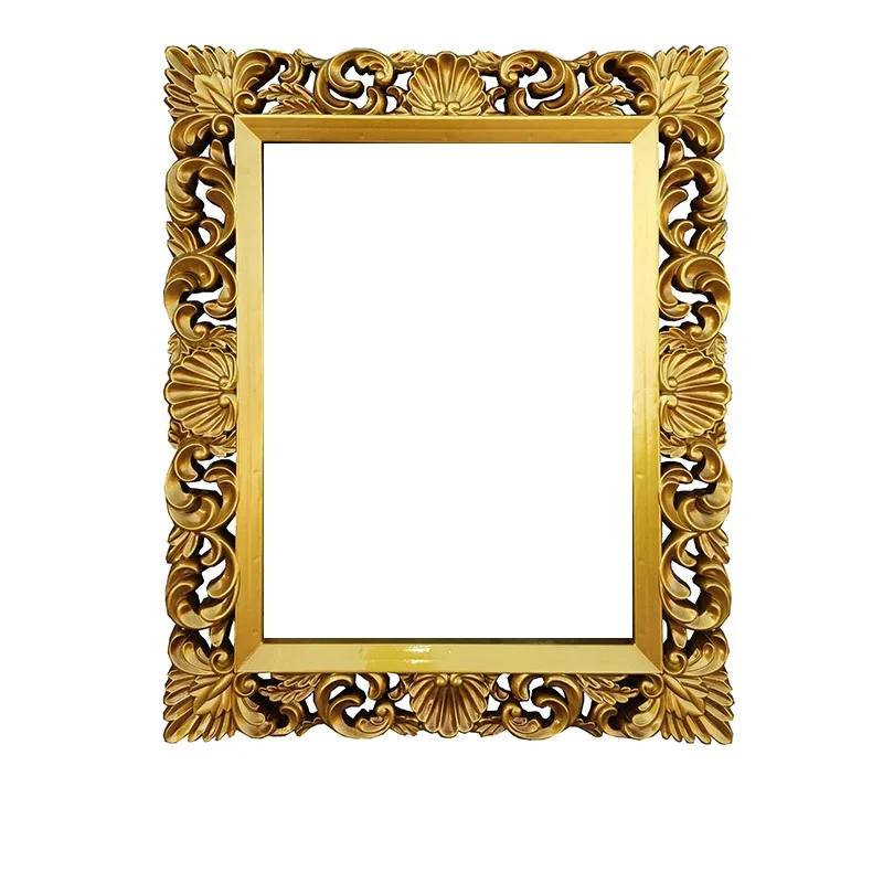 European Style Photo Frame Golden Wedding Background Prop Plastic Square Frame Stage Studio Decoration Painting ABS PictureFrame