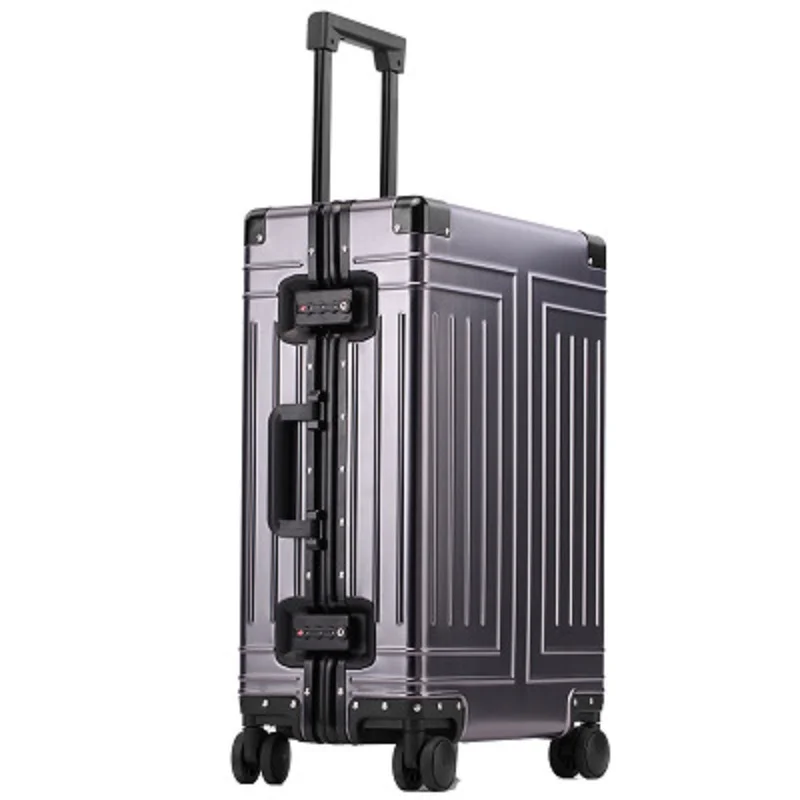 100%  Aluminum-magnesium Boarding Customization Top Quality Rolling Luggage Perfect For  Spinner Brand Travel Suitcase