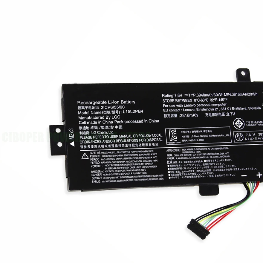 Laptop Battery L15L2PB5 L15M2PB5 L15C2PB5 L15M2PB3 L15L2PB4 30Wh/3948mAh For IdeaPad 510-15ISK 310-15IKB 310-15ISK 15IAP Series