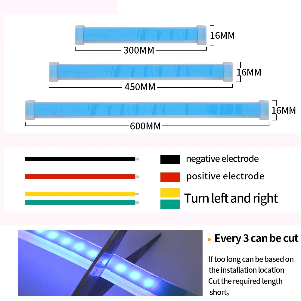 2pcs Car Sequential Flowing RGB Daytime Running Light Waterproof DRL Multicolor LED Light Strip Turn Signal Lights For Headlight