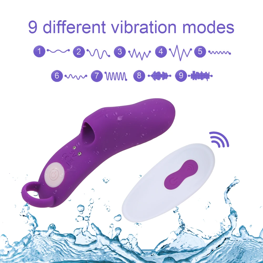 Finger Vibrator Female Masturbator 9 Frequency Clitoris Stimulator G Spot Massage Wireless Remote Control Sex Toys for Women