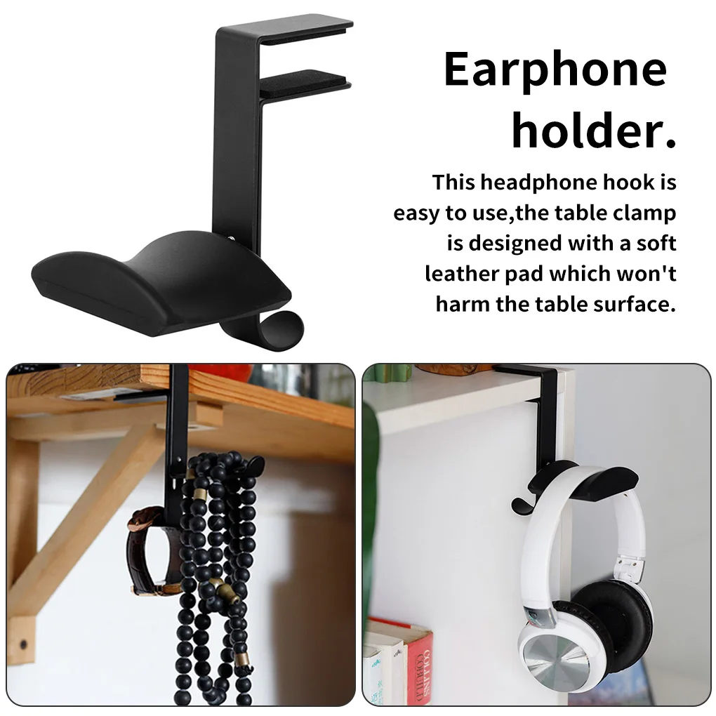 2024 New Desk Mount Universal Office Hanger Gaming Headphone Stand Bracket Display Rack Headset Holder Space Saving Table Clamp