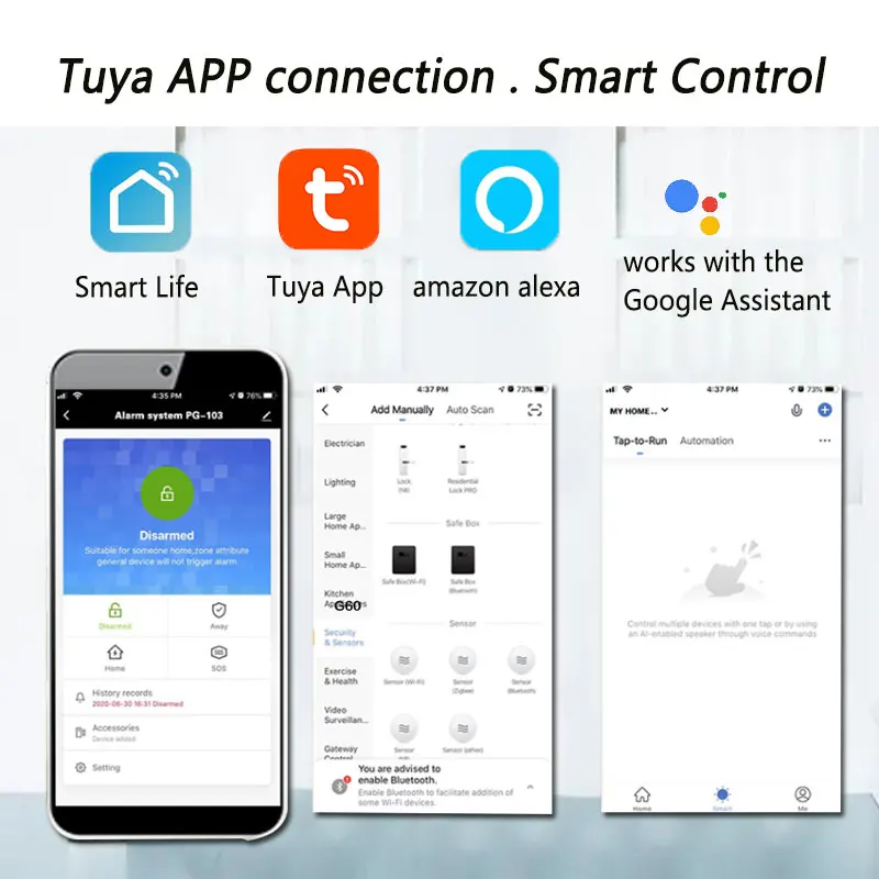 Imagem -04 - Tuya Smart Life Alexa Alarme Detector de Sensor de Movimento Tela Tft Wifi Segurança Gsm Impressão Digital Armando Display 433mhz 43