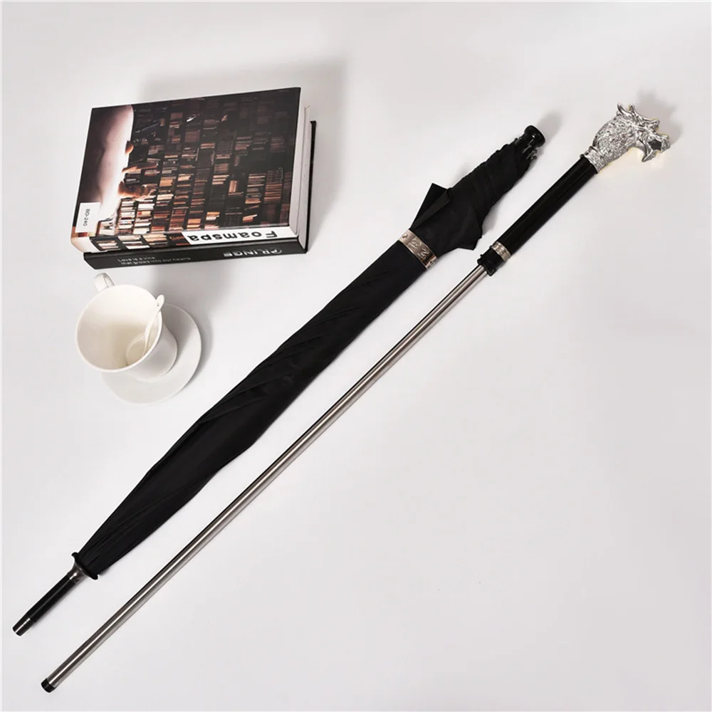 Long Handle Umbrella , Walking Cane Stick, Walking Cane Stick, Self-Defense, Sturdy, UV Protection, 2 in 1, Luxury