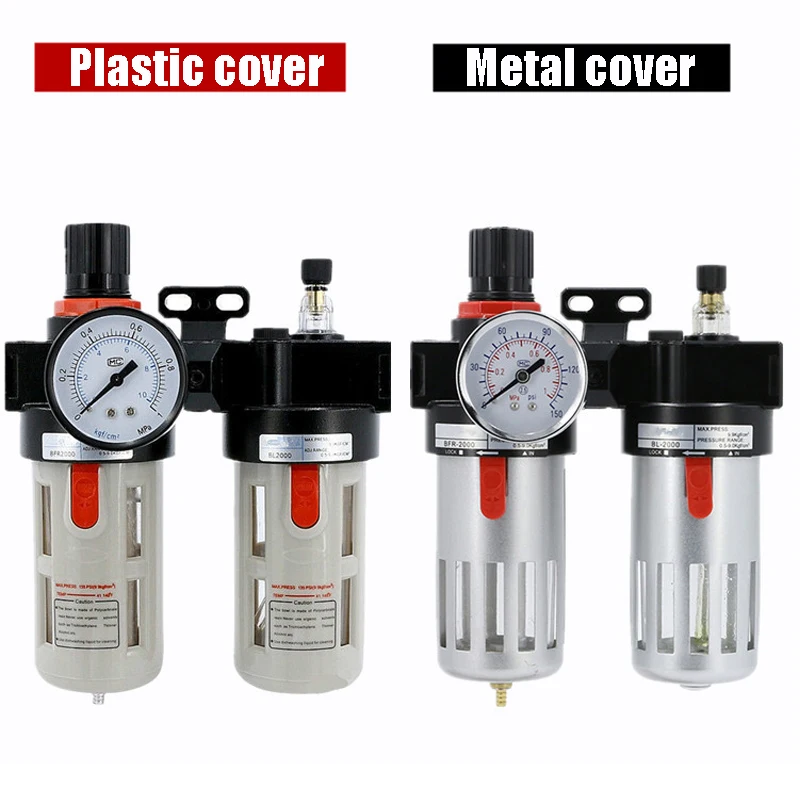 BFC2000 BFC3000 BFC4000 1/4 3/8 1/2 Air Compressor Oil Water Separator Filter Regulator Preparation Unit FRL Combination