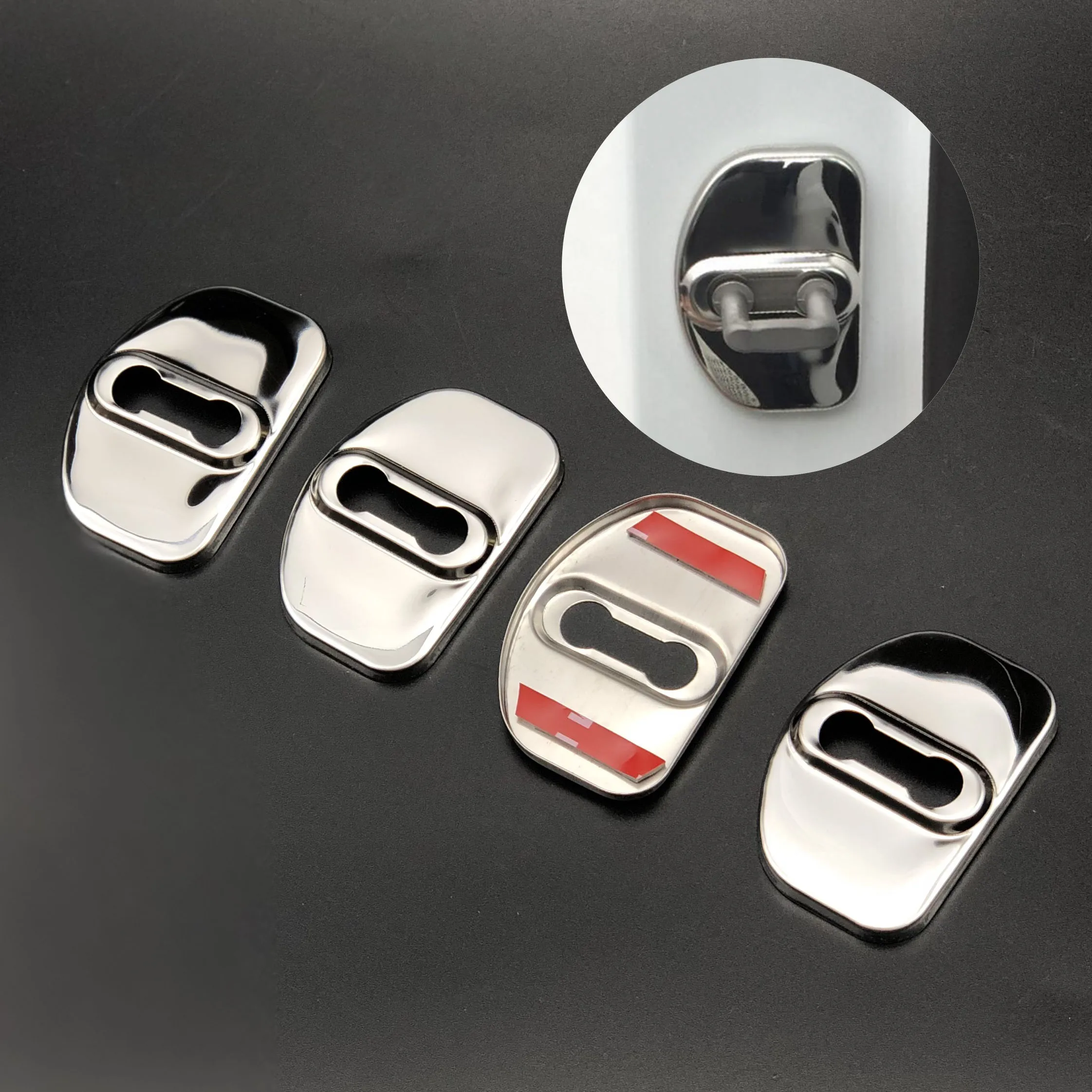 4pcs/set Car Accessories Door Lock Anti Rust Protection Cover For Benz Smart 453 fortwo (2015-2016)/Smart forfour (2016-2019)