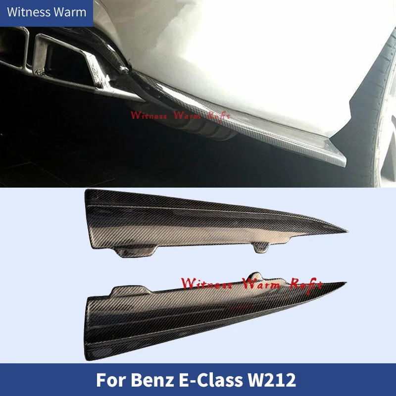 2pcs Real Carbon Fiber/frp Rear Bumper Splitter Spoiler Side Lip Flaps for Mercedes-benz W212 E200 E300 E260 E63 2010-2016