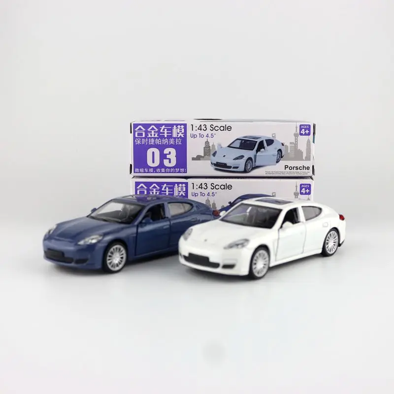 Diecast Metal Toy Model 1:43 Porsche Panamera Racing Car Pull Back Doors Openable Educational Collection Gift For kid Match Box