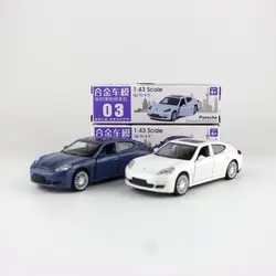 ダイキャスト-子供向けのメタルおもちゃモデル1:43,パパとパナメーラのレーシングカー,屋外での使用に最適,教育ギフト,ケースと互換性があります