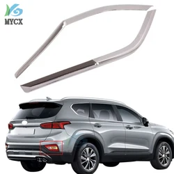 Car Styling For Hyundai Santa Fe ix45 2019 2020 ABS Chrome Rear Fog Light Lamp Cover Trims Auto Protector 4Pcs