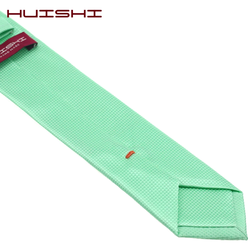 Huishi Mode Vlakte Check Streep Groen Mint Stropdas Voor Mannen Casual Slim Tie Dassen Bruiloft Party Das Zomer mint Kleur