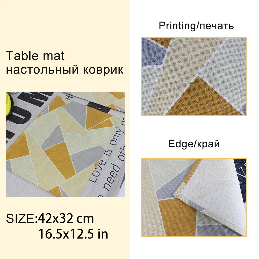 Vintage Flower Table Placemats 42*32Cm Coaster Set Retro Decorations For Home Drink Coasters Under Cup Pad Mat For Plates