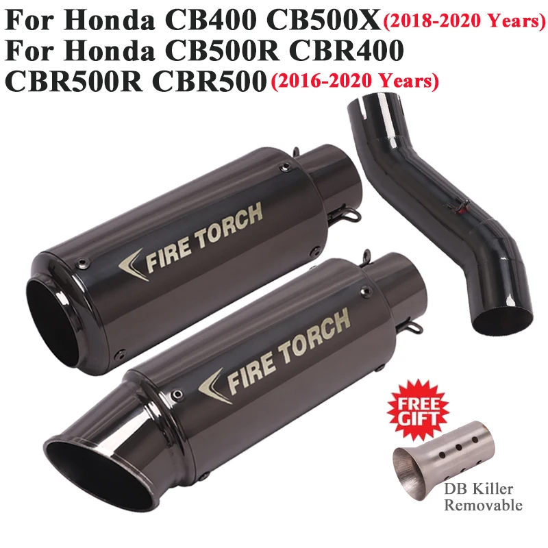 Slip On For Honda CB500R CBR500R CB500F CB500X CB400 CBR400 Motorcycle GP Exhaust Escape Modify Link Pipe Tail Muffler DB Killer