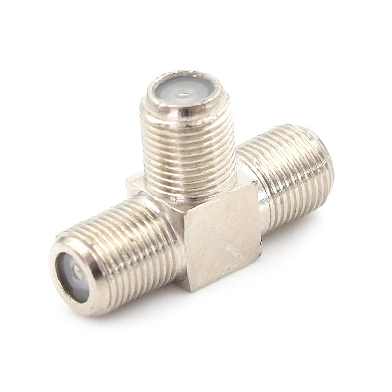 1PC TV Aerial Freeview Virgin Media Silver Socket T Thread F Splitter Adaptor Cable RF Brass SMA Adapter Connector Wholesale