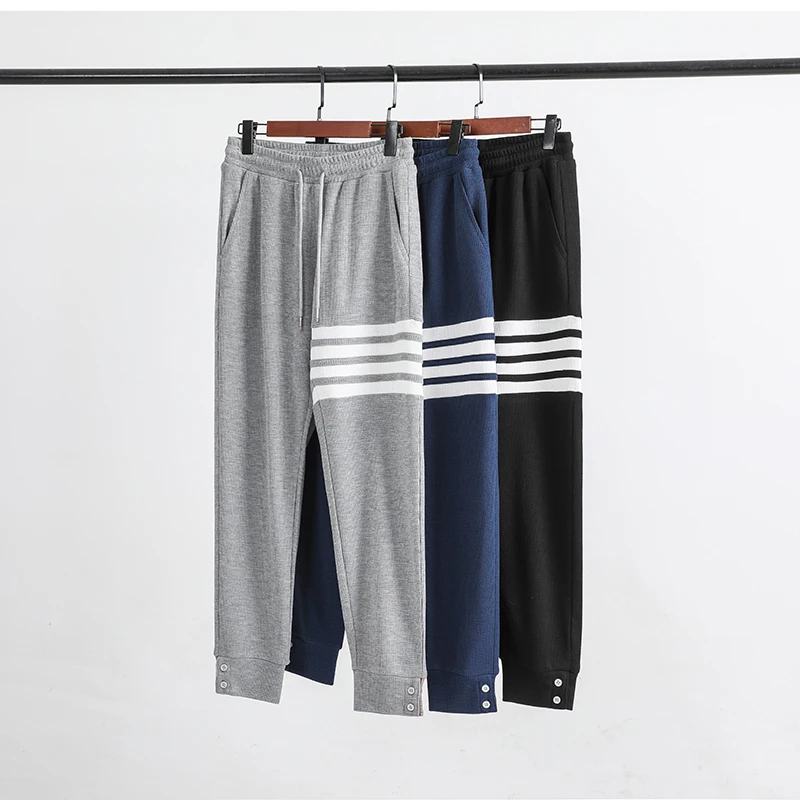 New Style Waffle Pants for Men Solid Casual Men’s Trousers