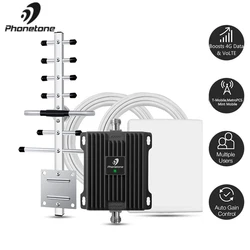 Amplificateur de signal d'antenne à gain élevé pour la maison, amplificateur de téléphone portable, bande T-Mobile 1700, prend en charge jusqu'à 66/4 zones de pied carré, 2500 MHz