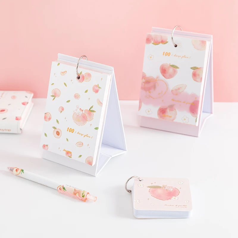 Kawaii stationery collection summer peach stationery set small fresh magnetic buckle pen tape countdown calendar