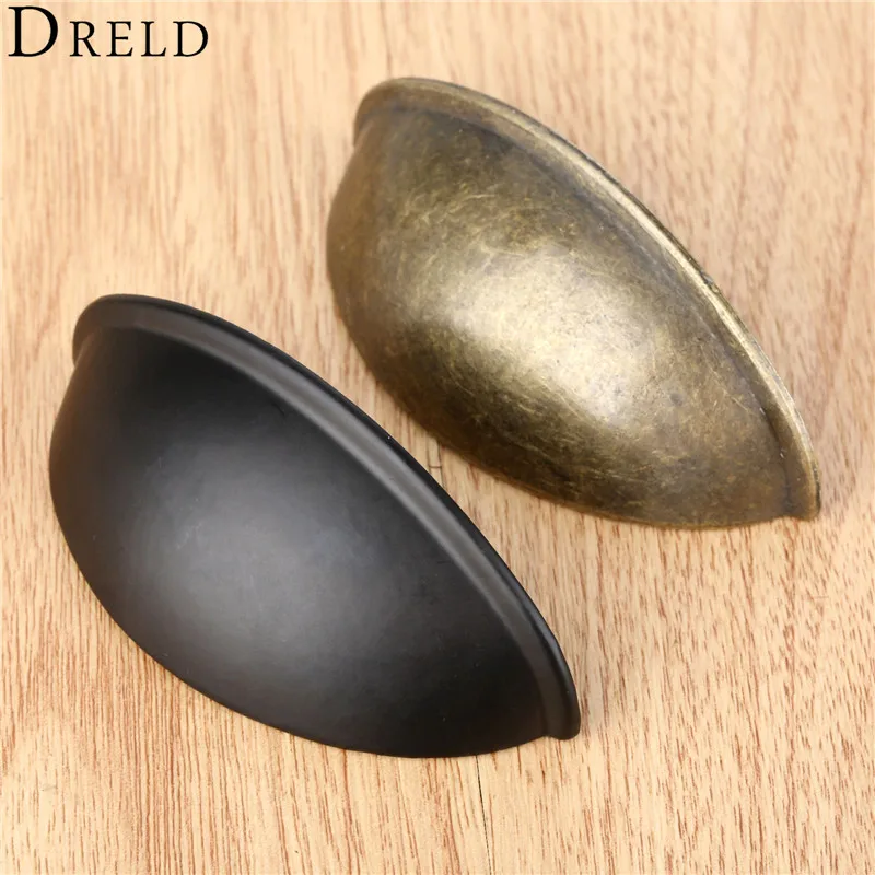 DRELD 80*30Mm Retro โลหะห้องครัวตู้ลิ้นชักประตูจับเฟอร์นิเจอร์ Knobs ฮาร์ดแวร์เหล็กโบราณตู้เชลล์จับ