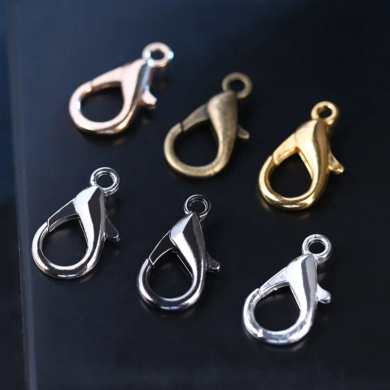 20pcs 10/12/14/16/21mm Mix Alloy Lobster Clasps Hooks Bracelet End Connectors For Jewelry Making DIY Necklace