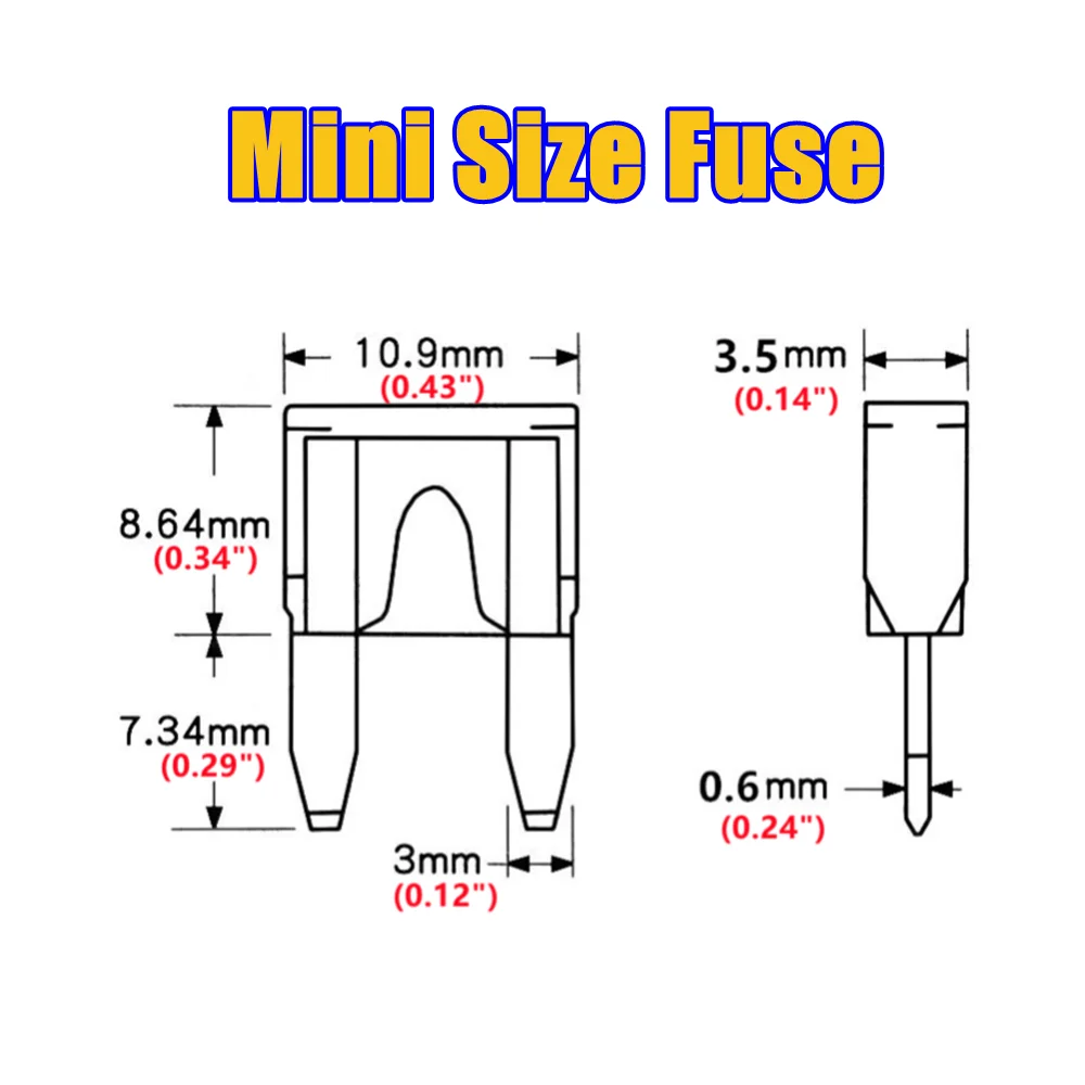 100 Pcs Car Fuses Small Mini Auto Blade Fuses 2A 3A 5A 7.5A 10A 15A 20A 25A 30A 35A AMP Assortment In Storage Box