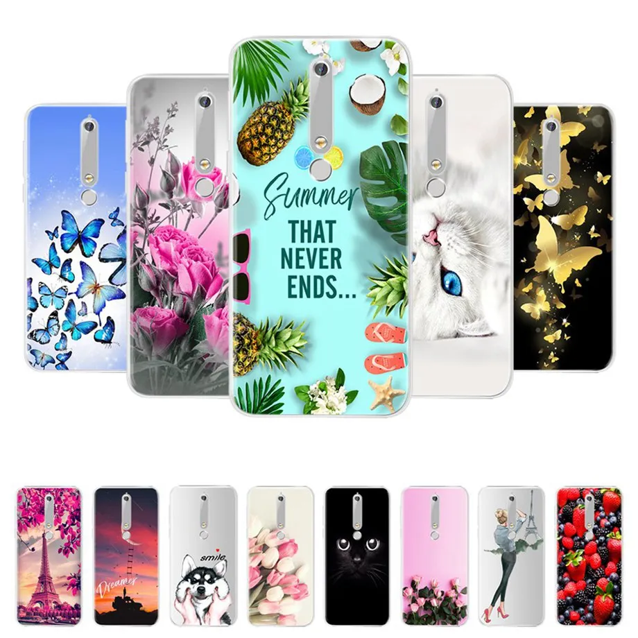 Para Nokia 6,1 Nokia6.1, funda de teléfono de silicona TPU suave para Nokia 6,1 2018/para Nokia 6 2018 TA-1068 TA-1043, funda trasera