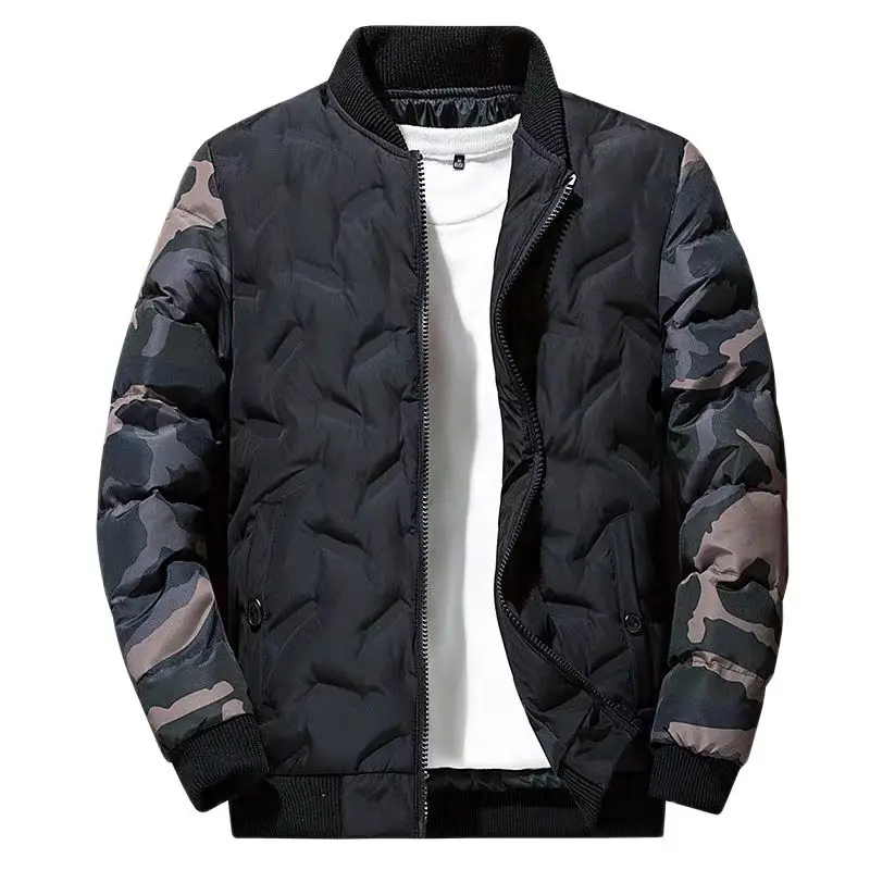 Jaqueta bomber camuflada para homens, quebra-vento masculino, Parkas masculinos grossos e quentes, roupas de outerwear militar, inverno