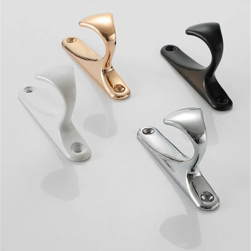 KK&FING Simple Zinc Alloy Clothes Hooks Wall Hanging Bedroom Living Parlor Coat Robe Hook Bathroom Towel Hook Furniture Hardware