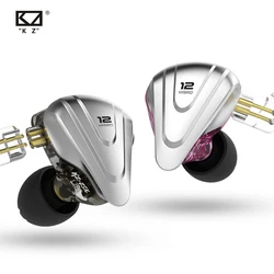 KZ ZSX Terminator Metal In Ear Earphones 12 Units Hybrid 5BA+1DD HIFI Bass Earbuds Headphones Noise Cancelling Headset Monitor