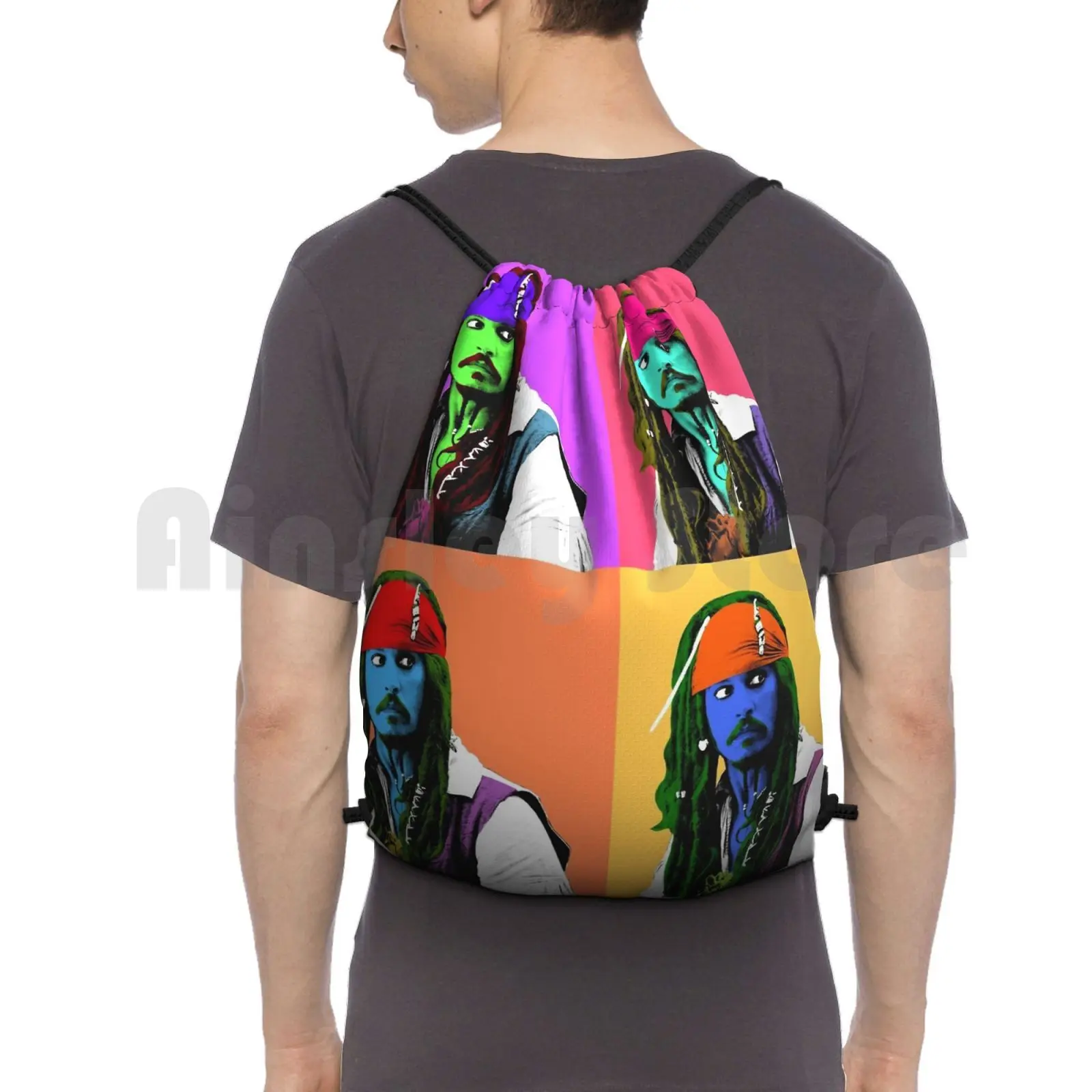 

Плакат в стиле капитана, 6-цветный цифровой портрет поп-арт. Рюкзак на шнурке, сумка для верховой езды, скалолазания, спортивная сумка, портрет