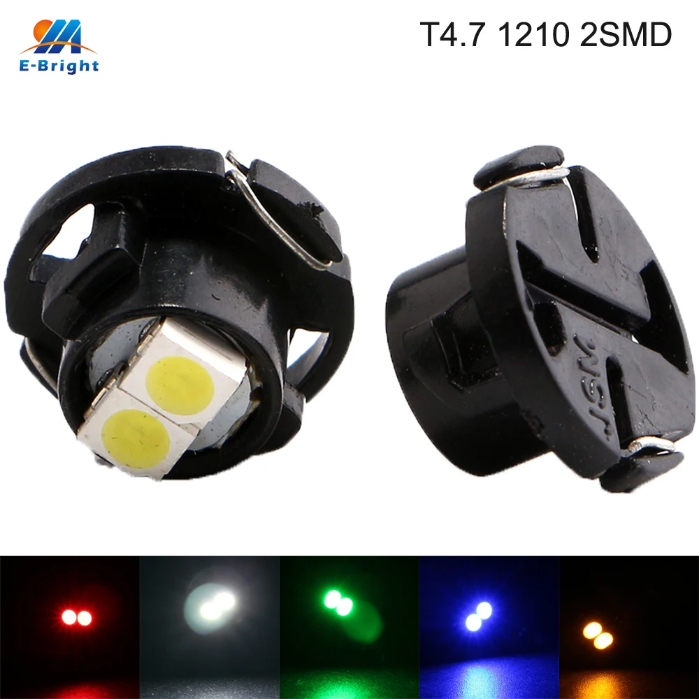 10Pcs T4.7 Led Bulb Canbus Super Bright Car Interior Lights Dashboard Warming Indicator Wedge Auto Instrument Lamp 2SMD 12V