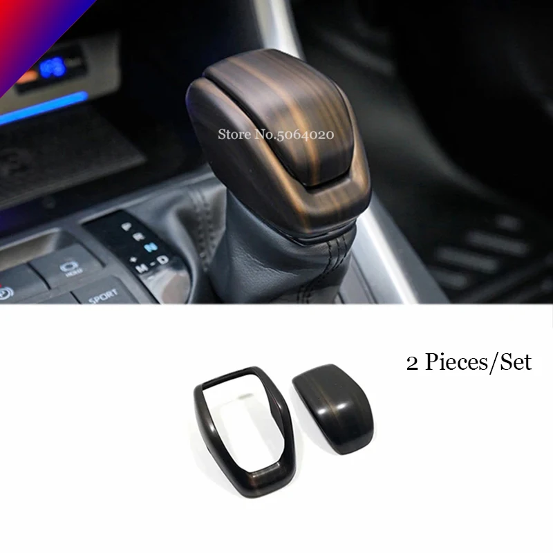 For Toyota RAV4 Highlander Venza Harrier Interior Accessories Car Gear Shift Lever Knob Handle Frame Cover Trim Styling 2pcs