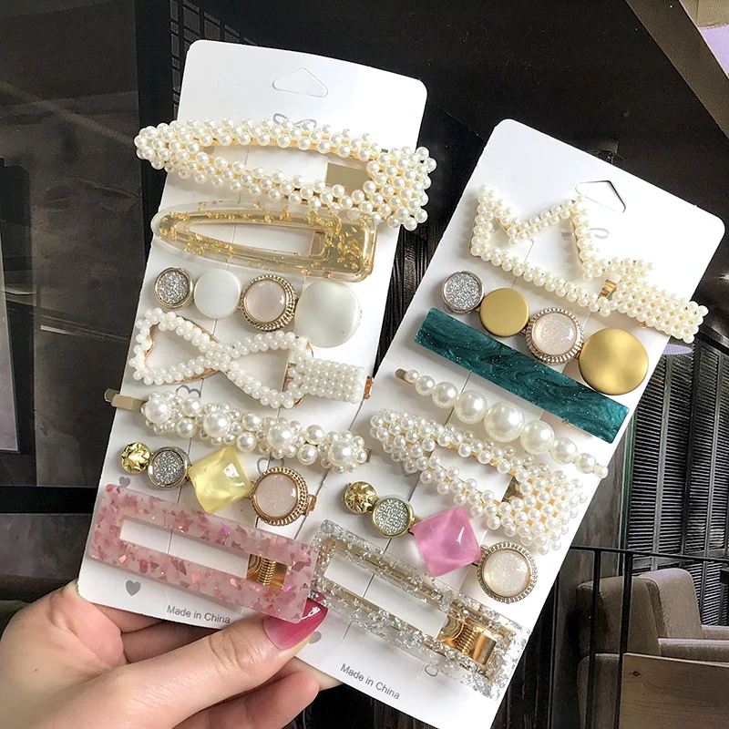 New 3pcs/set Pearl Crystal Hair Clip Headwear For Women Fashion Girl Hairgrip Hair Accessories Side Clip Barrettes Wholesale