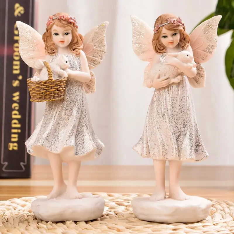 

FLOWER ANGEL FIGURINE ANGEL GIRL PRINCESS RESIN CRAFT MINIATURE EUROPEAN HOME DECOR HOME DECORATION ACCESSORIES R4556