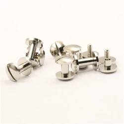 10sets Brass Binding Chicago Screws Nail Studs Rivets Plating Sliverfor Photo Album Leather Craft Belt Wallet Fasteners