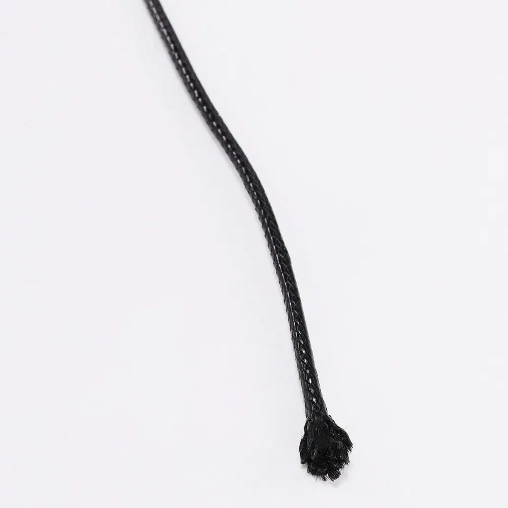 Corde tressée en cuir PU ciré noir, ULpour bricolage, collier, bracelet, bijoux, accessoires exécutifs, 10m par lot, 0.5-2.5mm