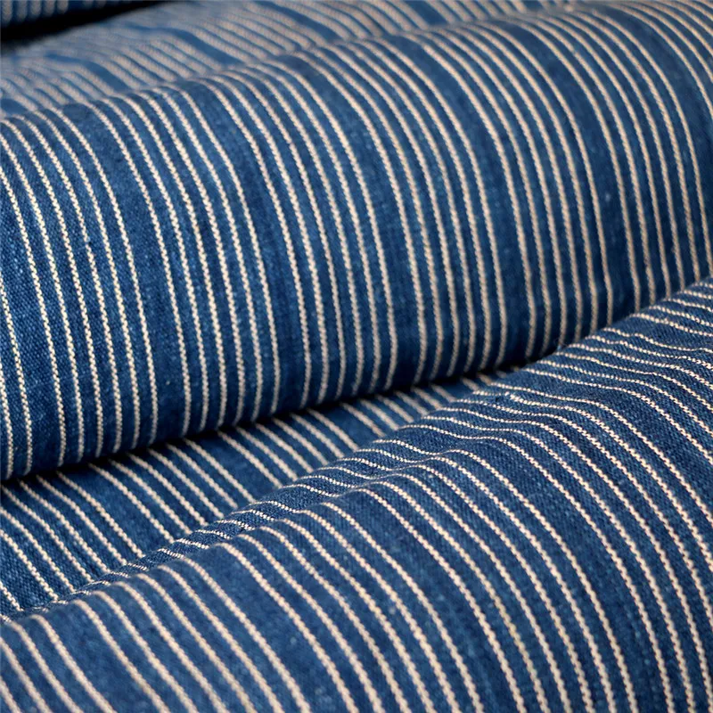 Indigo Plants Dyed Stripes Fabrics, Bedding Clothes, Clothings, Patchwork, Decoration, Door Curtain, Blue Cotton Fabrics, PVDF10