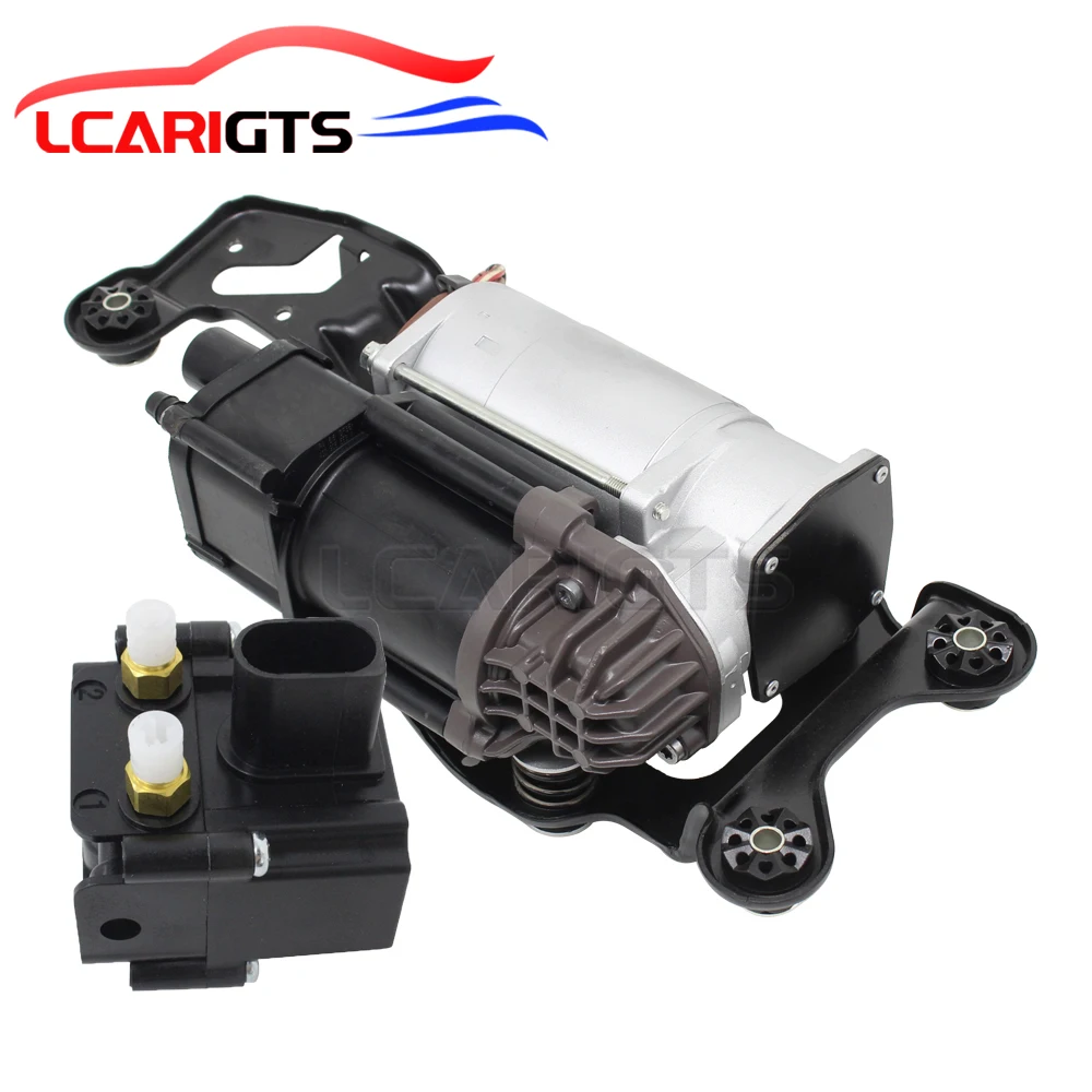 Air Suspension Compressor With Bracket&Solenoid Valve Block For BMW X5 F15 F85 X6 F16 F86 37206875177 37206850555 Pump Auto Part